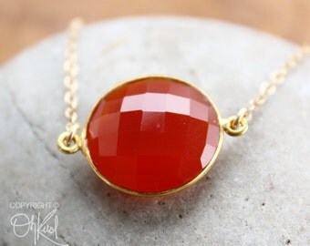 Popular items for red stone necklace on Etsy