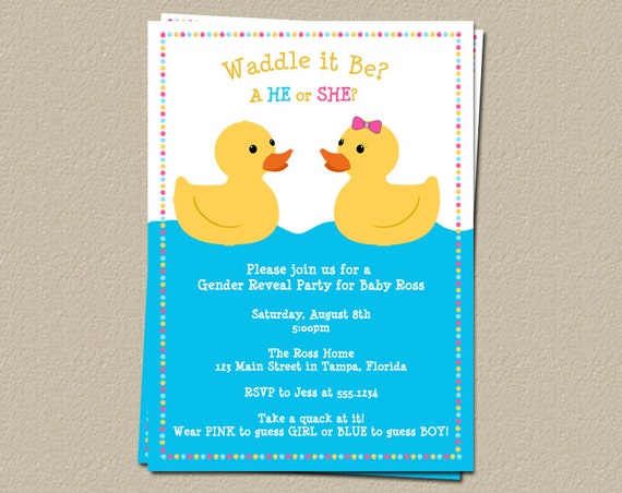 Waddle It Be Gender Reveal Invitations 3