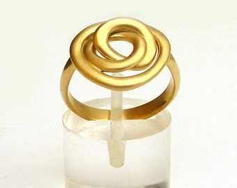 18K Gold Ring, solid gold ring, coctail ring, gold flower ring - Zen Nature Collection - unique jewelry