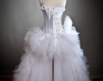 Custom Size silver and black Burlesque sequin tutu corset prom
