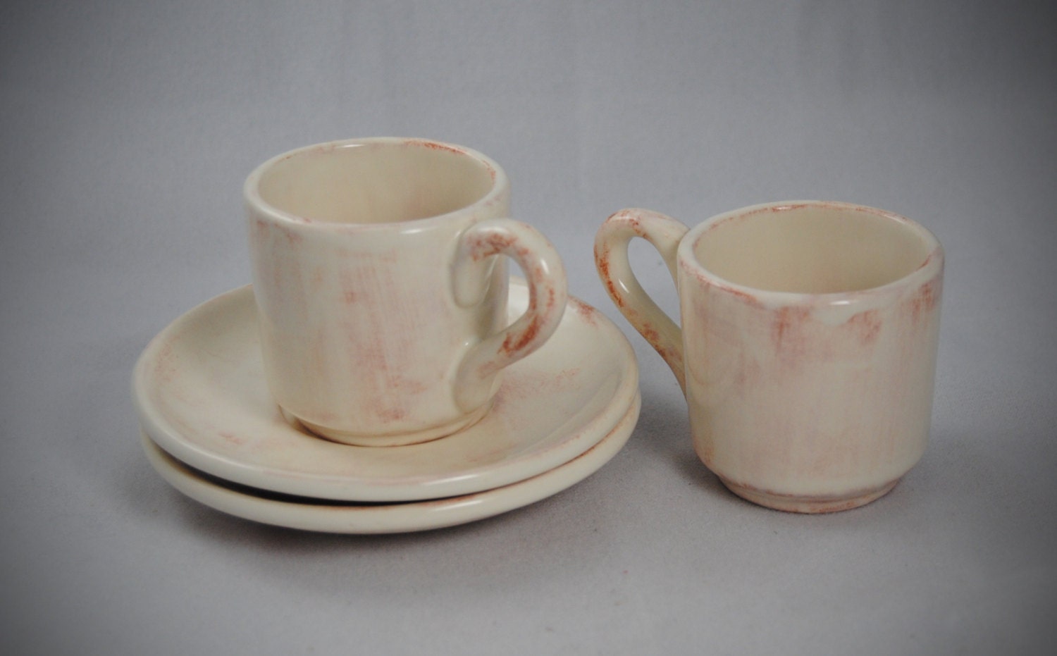 Ceramic Espresso Cups with Saucers