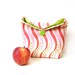 Lunch bag reusable eco friendly lunch tote, pink lime green stripes, insulated lunch bag