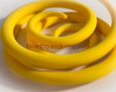 Neon Yellow - Large Spiral Hoops Gauge Earrings REAL or FAKE 6g 4g 2g 0g 00g 7/16" 1/2" 9/16" 5/8" 3/4" 7/8" 1"