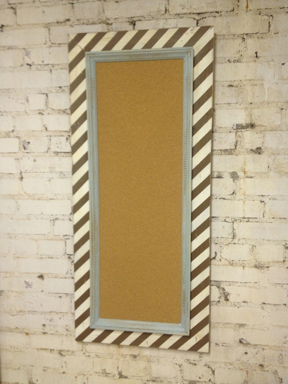 Distressed Wood Picture Frame Cork Board 16x36 by deltagirlframes