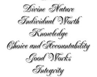 Young women values vinyl wall decal