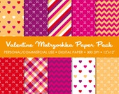 Valentine Matryoska Digital Printable Paper Pack - For Commercial or Personal Use Il_170x135