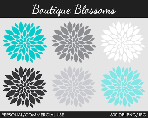 Boutique Blossoms Clipart - Digital Clip Art Graphics for Personal or Commercial Use Il_570xn