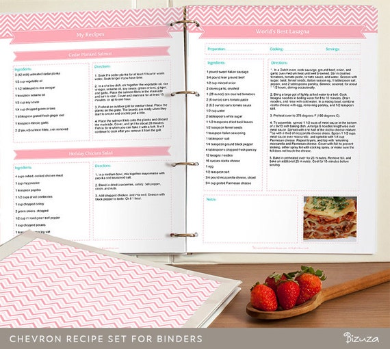 DIY Recipe Binder Printable and Customizable Recipe by Bizuza