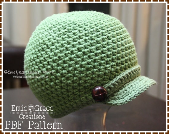 crochet basic newsboy hat pattern Newsboy Newborn to  8 ALEX Adult, from Pattern, pdf Crochet Sizes  Hat