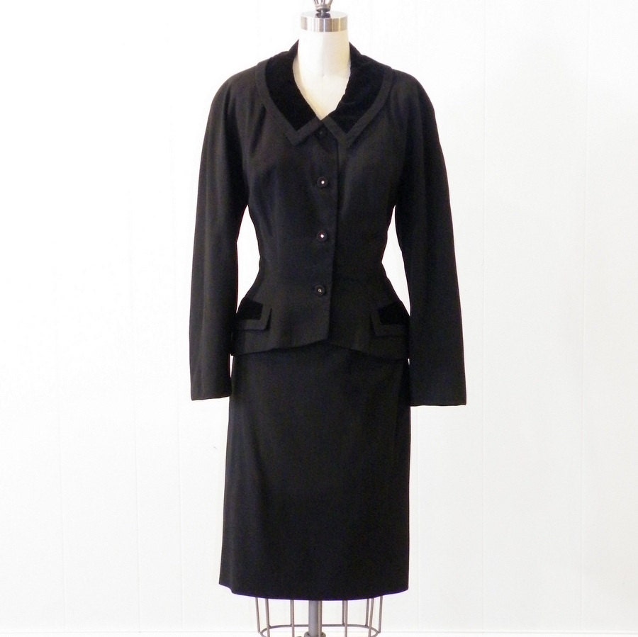 1950s Suit Vintage 50s Womens Skirt Suit by daisyandstella on Etsy