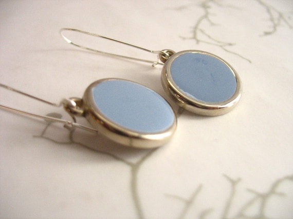 Dusk blue resin dangle earrings jewelry  round by TopazTurtle