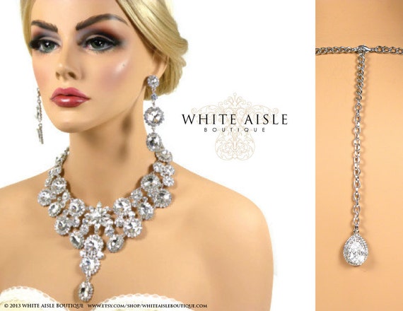 Bridal Statement Necklace Earring Set Bridal Jewelry Set