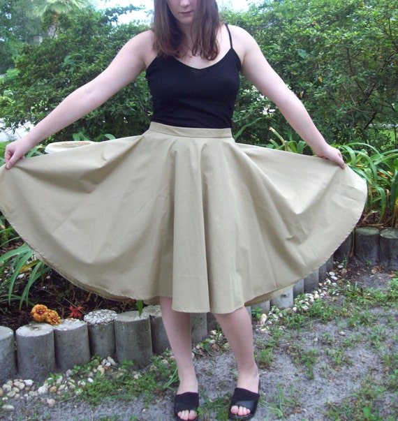 khaki circle skirt