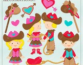 Cowboy Love Cute Digital Clipart for Card Design, Scrapbooking, and Web Design, Valentine Cowboy Clipart Il_170x135