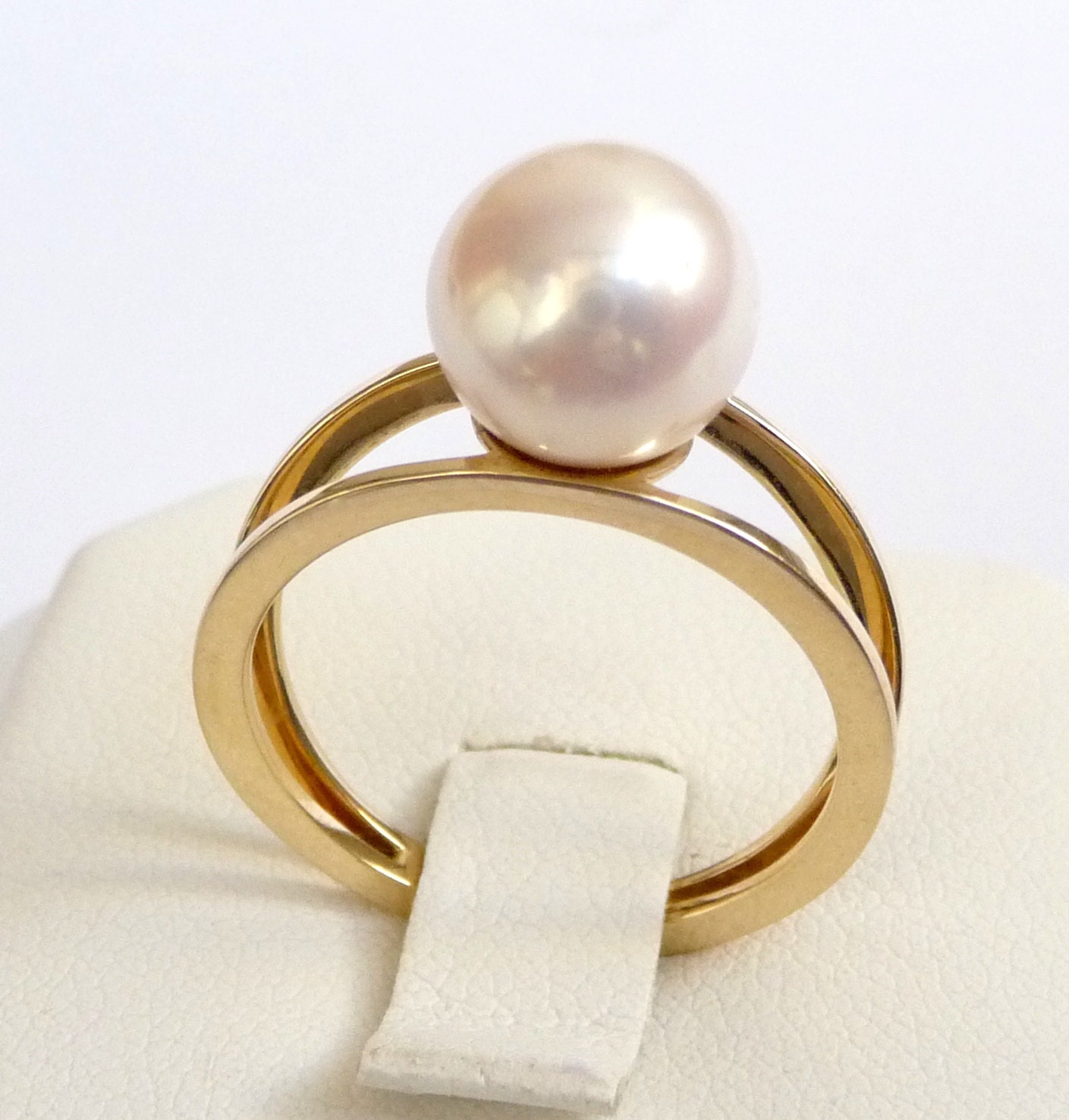 Pearl engagement ring gold pearl ring perfect gift promise