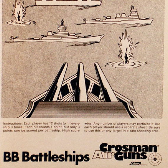 vintage paper shooting targets bb battleships game