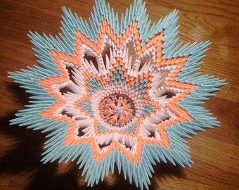 3D origami spiral bowl multicolor by 3DOrigamiArtStudio on Etsy