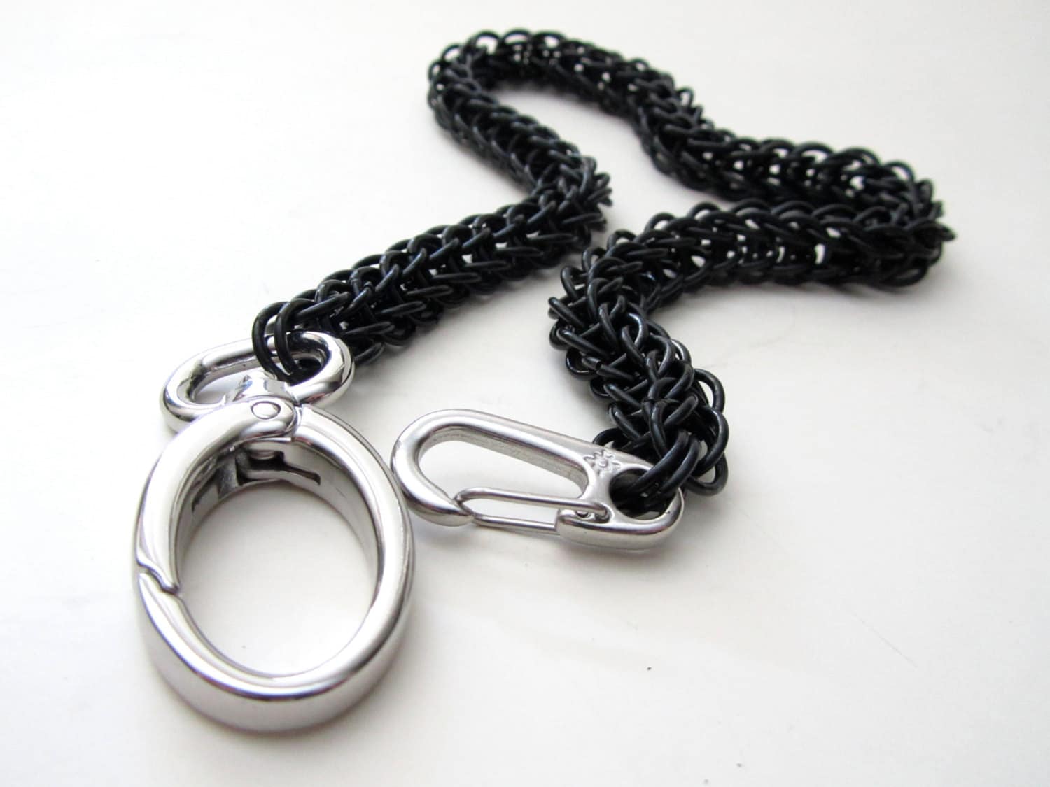 Wallet Chain Black Stainless Steel Persian Handmade Wallet