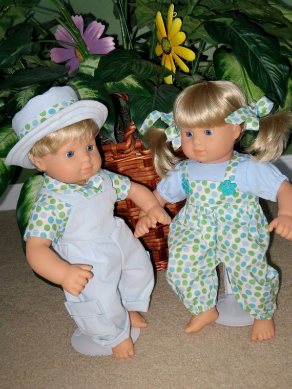 American Girl Bitty Baby Twins Matching Coverall Outfits by