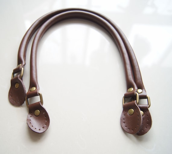 Items similar to a pair of 20 inch genuine leather purse handles brown purse making supplies on Etsy