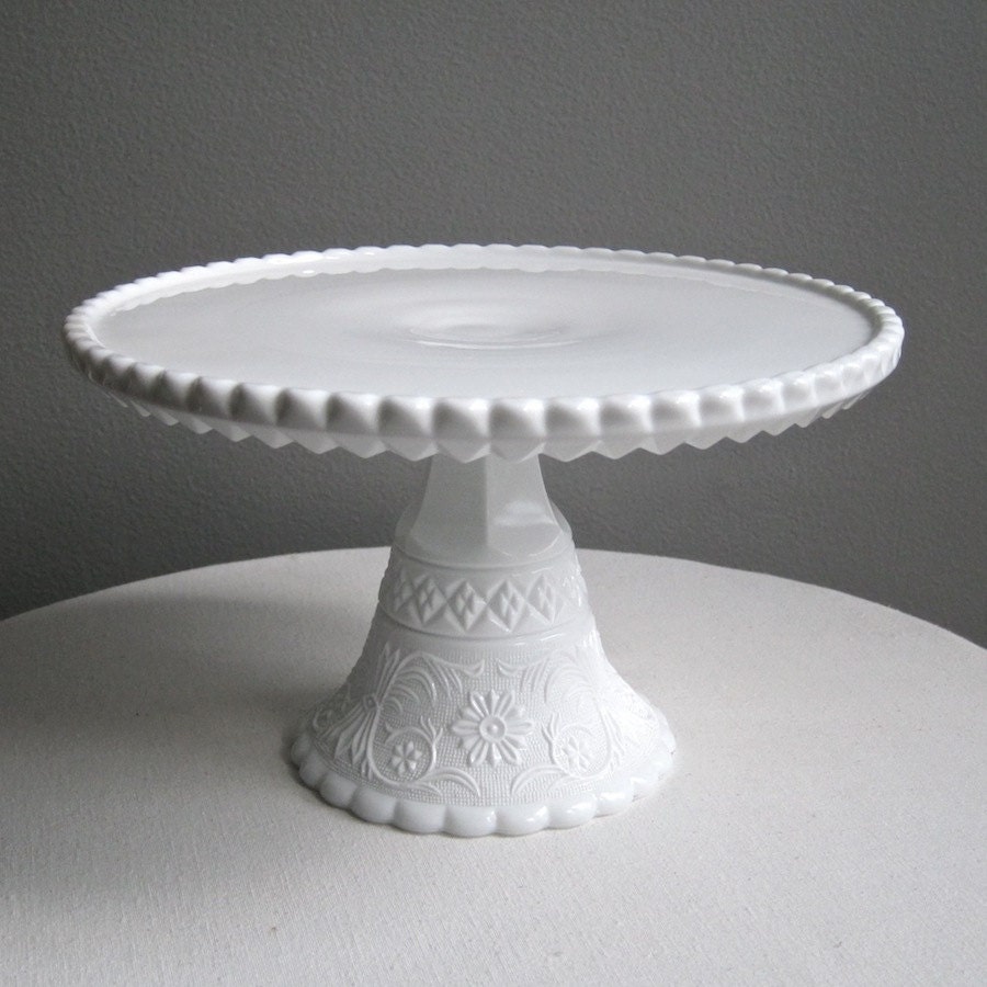 Milk Glass Wedding Cake Stand by Duncan Miller Sandwich