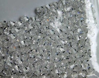 144pcs 4mm Swarovski Bicone Crystal Beads Crystal Clear Faceted Austrian Crystal 4mm Xilion Model 5328