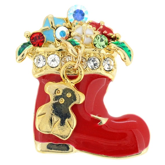 christmas boots christmas gifts tag pin swarovski crystal christmas boots christmas gifts tag pin swarovski crystal