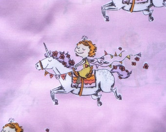 Heather Ross Crafty Chloe Unicorn Girl pink FQ or more