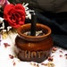 Brown Drip Hot Pot Hematite & Quartz Zen Garden Candle Holder