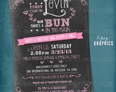 First Came the Lovin. Chalkboard Bun in the Oven Baby Shower Invite by Tipsy Graphics. Any colors Il_170x135
