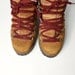 tan hiking boots red laces