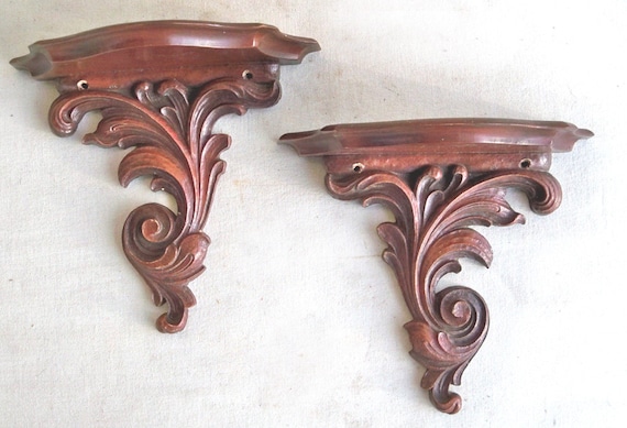 A Pair of Mid Century Decorative Syroco Wood Wall