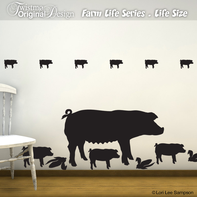 Pig Wall Decals Farm Life Farm Animal Wall Decals Barnyard