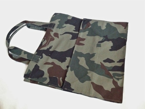 camo reusable grocery bags