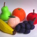 Felt food fruit set eco friendly children's pretend play food for toy kitchen apple, banana, pear, peach, orange and grapes