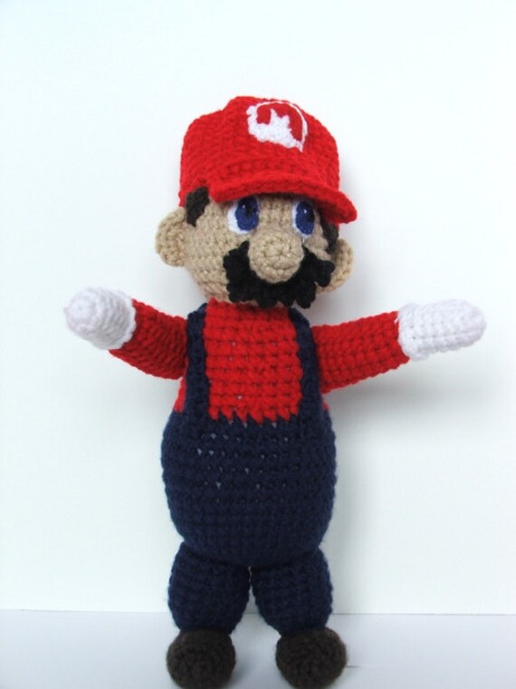 Mario Plushie Doll inspired by Mario Brothers by handmadeforluck