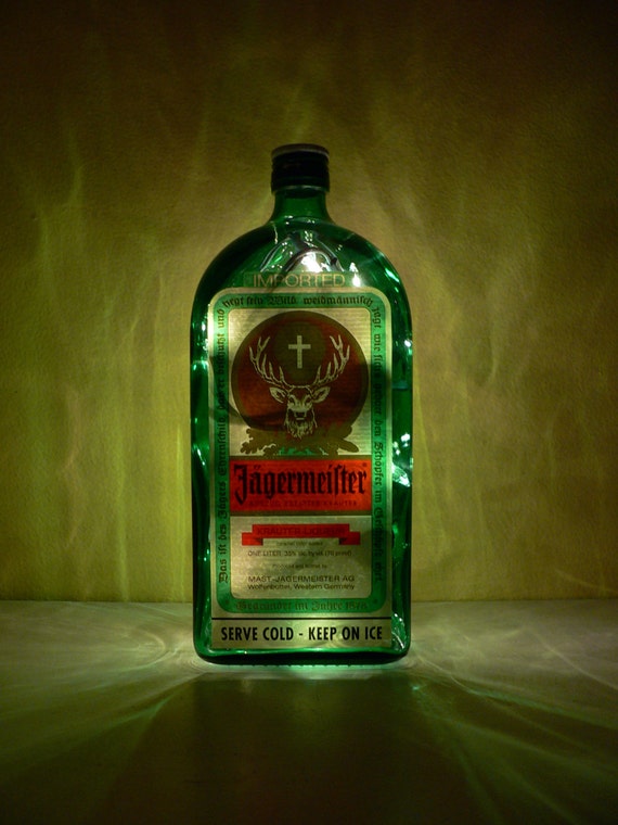 jagermeister green glass lighted bottle jagermeister green glass lighted bottle