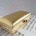 Metallic gold clutch, Hard shell minaudiere clutch with chain