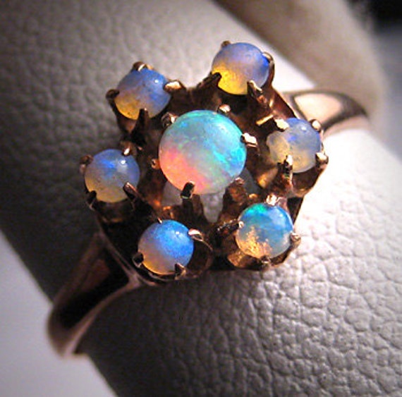 Antique Opal Ring Vintage Victorian Wedding Rose Gold