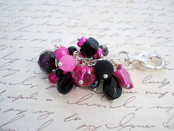 Pink Purse Charm Black and Pink Purse Charm Neon Pink Pink