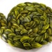 Superfine baby alpaca and tussah silk combed top 100g (3.5oz) handpainted fiber - Black Jewels - Lemon quartz