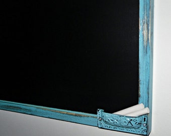 Aqua Framed chalkboard, 23x35 Ex- Large chalkboard / Shabby Chic Decor