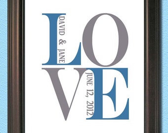Custom Dates-Subway Art Print 8x10 Love and by ACustomDesign