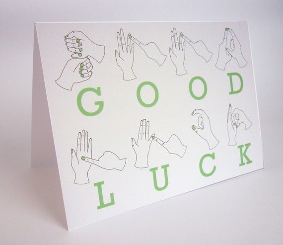 items-similar-to-sign-language-good-luck-card-on-etsy