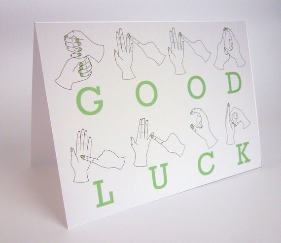 Items Similar To Sign Language Good Luck Card On Etsy