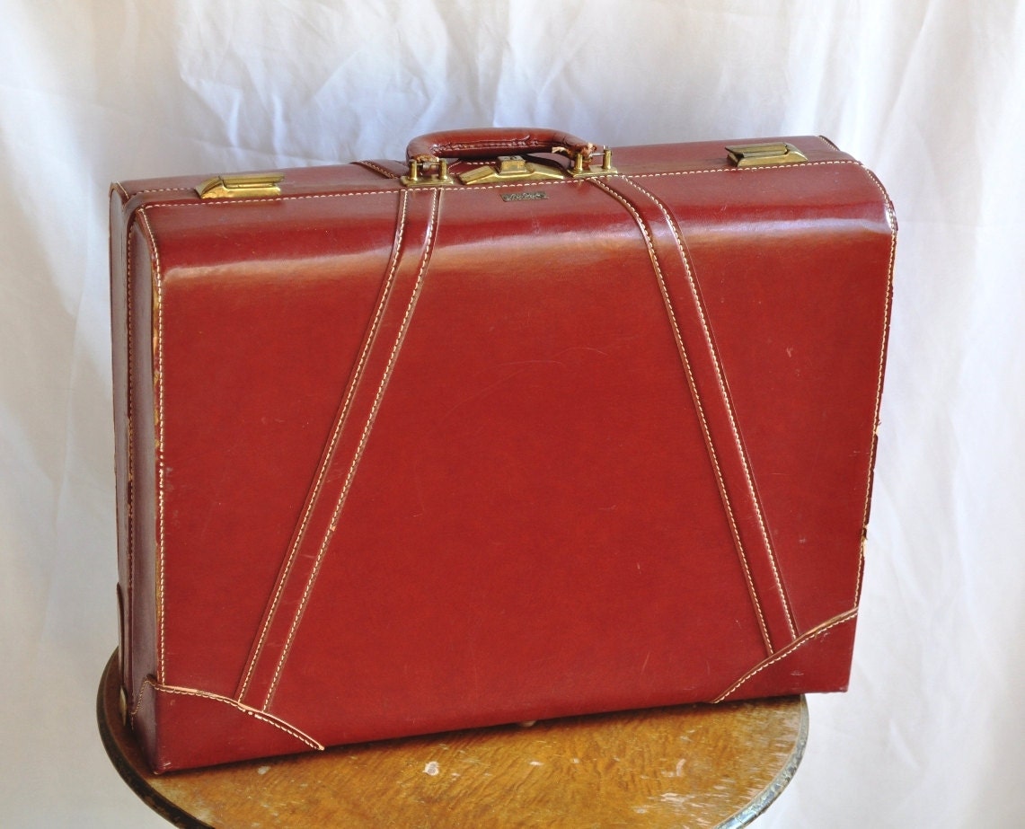 1940s Antique Vintage Luggage Leather Suitcase Travel Photo