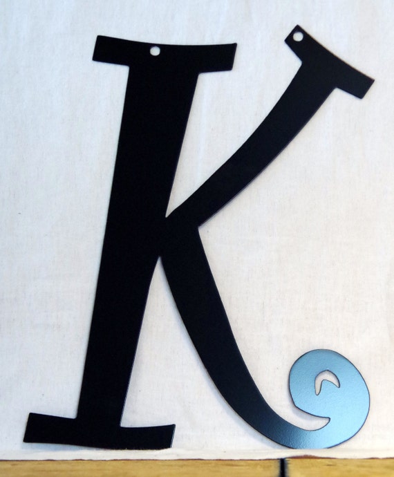 16 Steel Metal Letter K Curlz Font Powder Coated Black