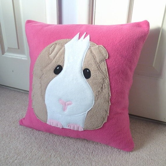 Guinea Pig cushion Pink fleece cushion Guinea pig pillow