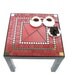 Mosaic coffee table modern furniture red black salmon pink raspberry color