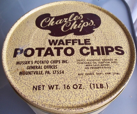 Vintage Charles Waffle Chips Tin